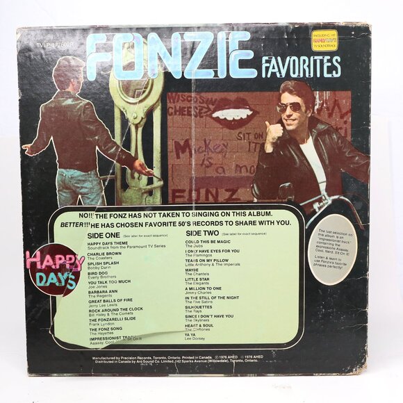 Happy Days: Fonzie Favorites Vinyl Record Album 70s TV Show The Fonz - Picture 4 of 5